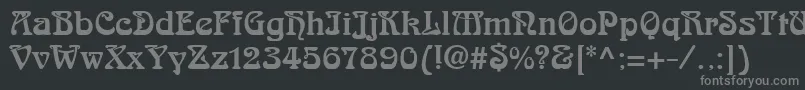 フォントArnoldBocklinc – 黒い背景に灰色の文字