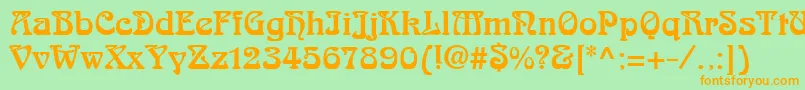 ArnoldBocklinc Font – Orange Fonts on Green Background