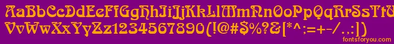 Шрифт ArnoldBocklinc – оранжевые шрифты на фиолетовом фоне