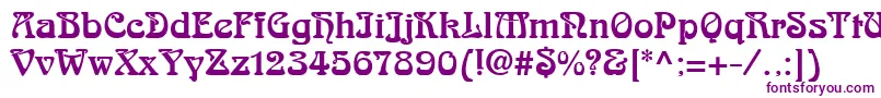 フォントArnoldBocklinc – 白い背景に紫のフォント