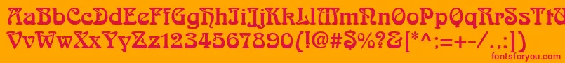 Шрифт ArnoldBocklinc – красные шрифты на оранжевом фоне