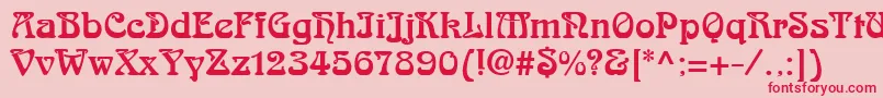 フォントArnoldBocklinc – ピンクの背景に赤い文字