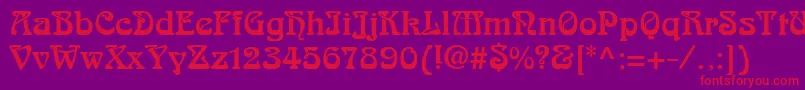 フォントArnoldBocklinc – 紫の背景に赤い文字