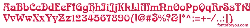 フォントArnoldBocklinc – 白い背景に赤い文字