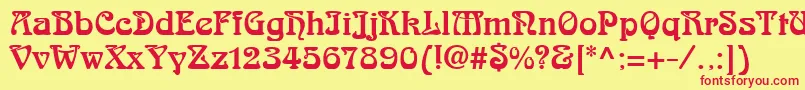 Шрифт ArnoldBocklinc – красные шрифты на жёлтом фоне