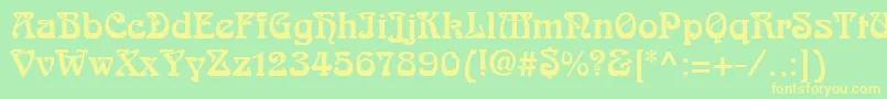 Czcionka ArnoldBocklinc – żółte czcionki na zielonym tle