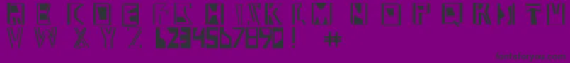 Abstractabomination-fontti – mustat fontit violetilla taustalla