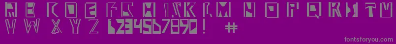 Abstractabominationフォントについての詳細 フォントAbstractabomination – 紫の背景に灰色の文字