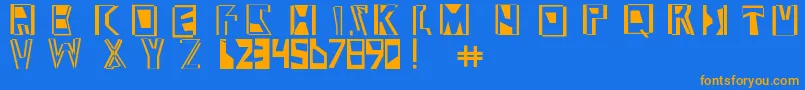Abstractabomination Font – Orange Fonts on Blue Background