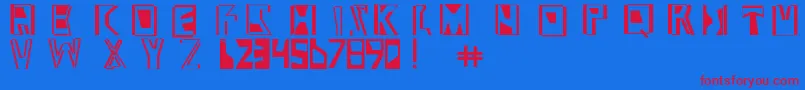 Abstractabomination Font – Red Fonts on Blue Background