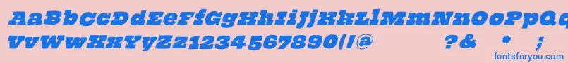 ThehammerslabserifOblique Font – Blue Fonts on Pink Background