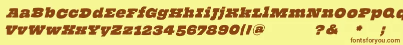 ThehammerslabserifOblique Font – Brown Fonts on Yellow Background