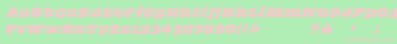 ThehammerslabserifOblique Font – Pink Fonts on Green Background