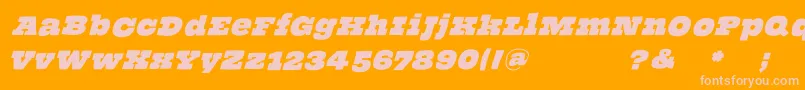 ThehammerslabserifOblique Font – Pink Fonts on Orange Background