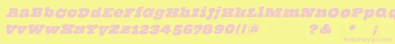 ThehammerslabserifOblique Font – Pink Fonts on Yellow Background