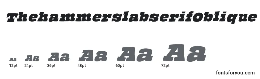 Размеры шрифта ThehammerslabserifOblique