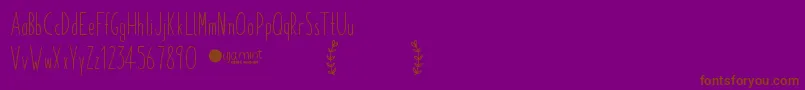 PaperdaisyDemo-Schriftart – Braune Schriften auf violettem Hintergrund