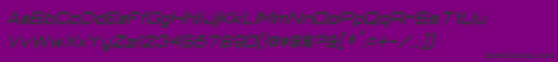 Шрифт ClassicRobotCondensedItalic – чёрные шрифты на фиолетовом фоне