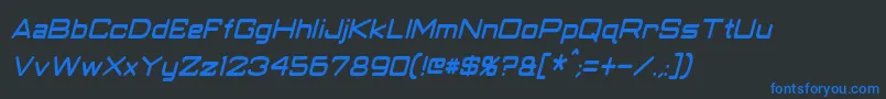 Шрифт ClassicRobotCondensedItalic – синие шрифты на чёрном фоне