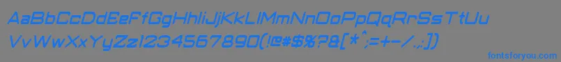 Шрифт ClassicRobotCondensedItalic – синие шрифты на сером фоне