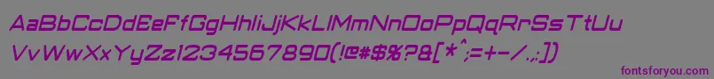 Шрифт ClassicRobotCondensedItalic – фиолетовые шрифты на сером фоне