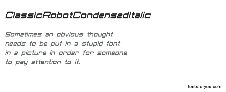 Schriftart ClassicRobotCondensedItalic (95094)
