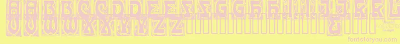 Шрифт Carmc – розовые шрифты на жёлтом фоне