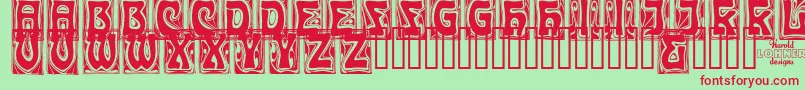 Carmc Font – Red Fonts on Green Background