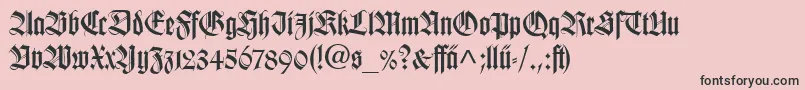 フォントTudorSsi – ピンクの背景に黒い文字