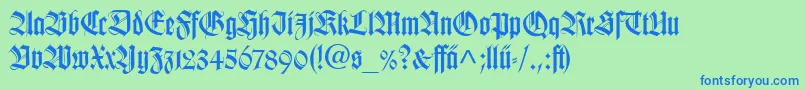 フォントTudorSsi – 青い文字は緑の背景です。