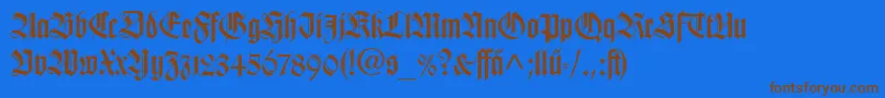 TudorSsi Font – Brown Fonts on Blue Background