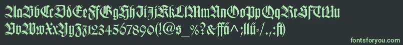 フォントTudorSsi – 黒い背景に緑の文字