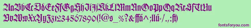 TudorSsi-Schriftart – Violette Schriften auf grünem Hintergrund