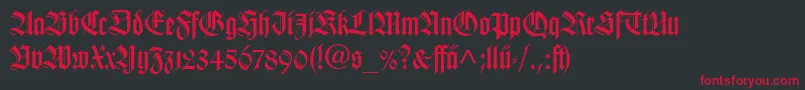 TudorSsi Font – Red Fonts on Black Background