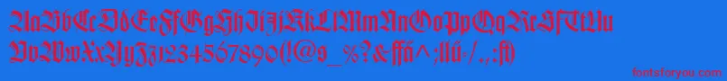 TudorSsi Font – Red Fonts on Blue Background