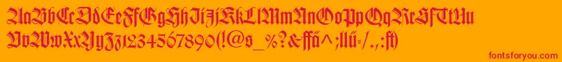 TudorSsi Font – Red Fonts on Orange Background