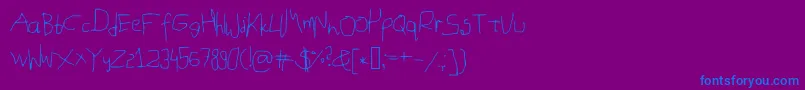 Mousehandwriting Font – Blue Fonts on Purple Background