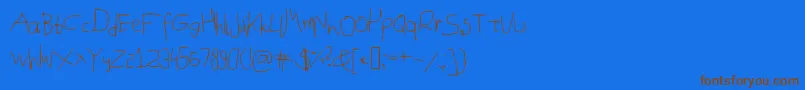 Mousehandwriting Font – Brown Fonts on Blue Background