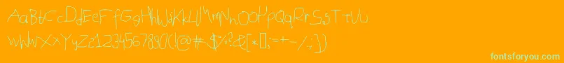 Fonte Mousehandwriting – fontes verdes em um fundo laranja