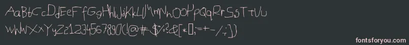 Czcionka Mousehandwriting – różowe czcionki na czarnym tle