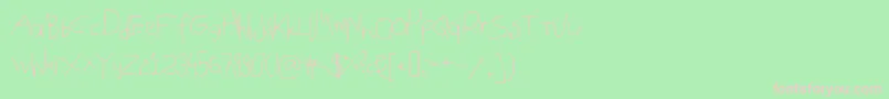 Fonte Mousehandwriting – fontes rosa em um fundo verde