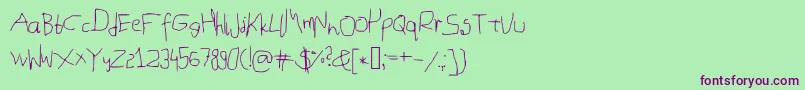 Mousehandwriting Font – Purple Fonts on Green Background