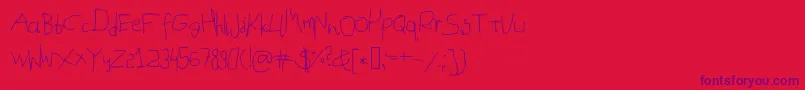 Mousehandwriting Font – Purple Fonts on Red Background