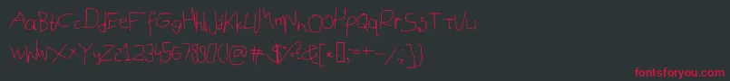 Mousehandwriting Font – Red Fonts on Black Background