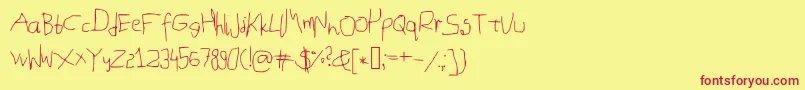 Шрифт Mousehandwriting – красные шрифты на жёлтом фоне