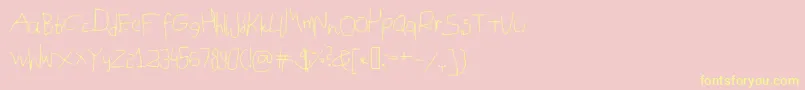 Mousehandwriting Font – Yellow Fonts on Pink Background