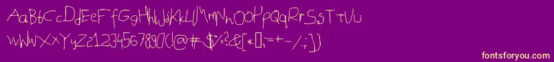 Mousehandwriting Font – Yellow Fonts on Purple Background