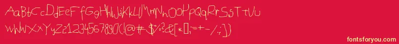 Mousehandwriting Font – Yellow Fonts on Red Background