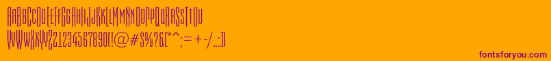 AEmpirialcpsttr-Schriftart – Violette Schriften auf orangefarbenem Hintergrund