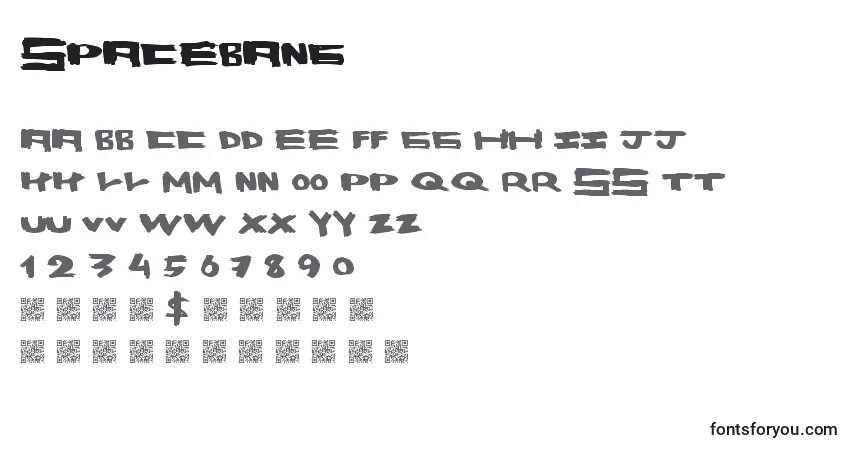 Шрифт Spacebang – алфавит, цифры, специальные символы